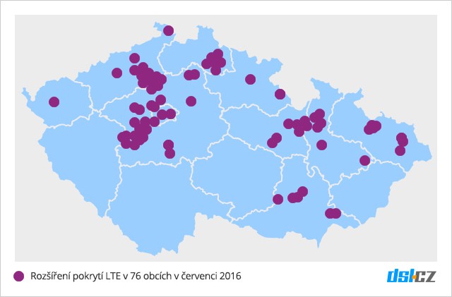 Víme, kde v červenci operátor O2 rozšířil LTE síť!