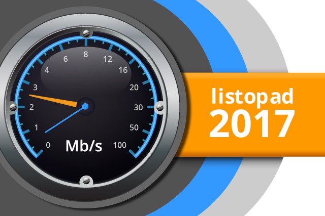 Naměřené rychlosti internetu na DSL.cz v listopadu 2017