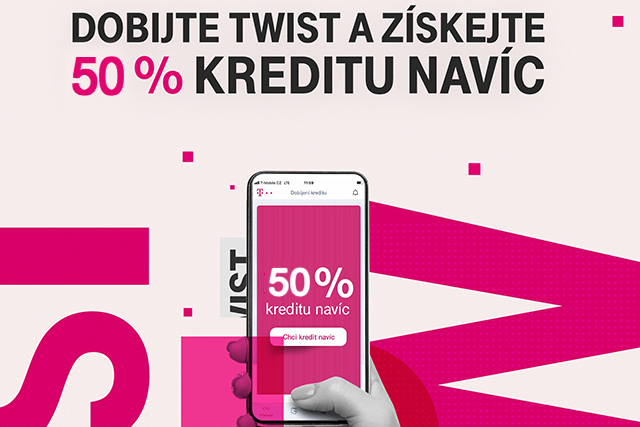 T-Mobile chce předejít dobíjení Twist karet venku, k dobití online rozdává 50 % kreditu zdarma