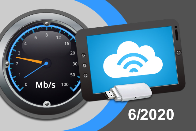 Rychlosti mobilního internetu na DSL.cz v červnu 2020