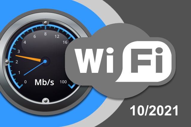 Rychlosti Wi-Fi internetu na DSL.cz v říjnu 2021