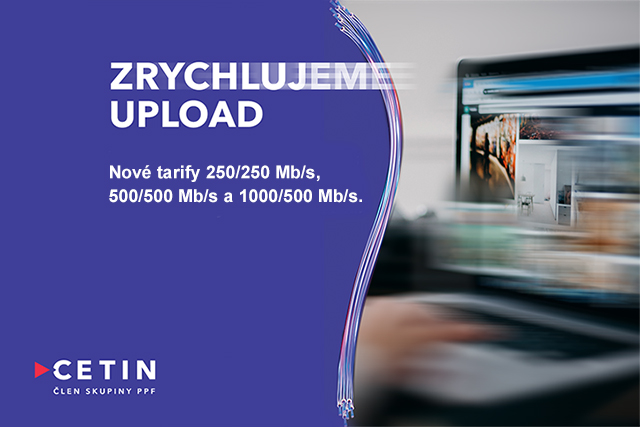 CETIN představil nové tarify se zrychleným uploadem