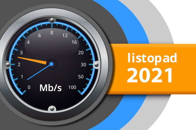 Naměřené rychlosti internetu na DSL.cz v listopadu 2021