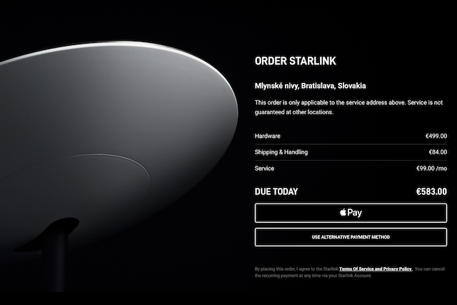 Starlink je nově dostupný i na Slovensku