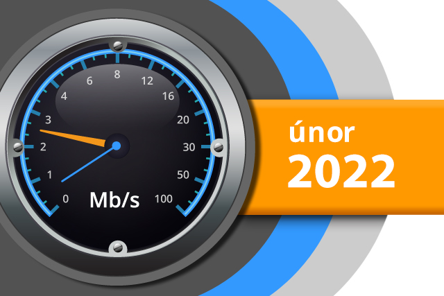 Naměřené rychlosti internetu na DSL.cz v únoru 2022