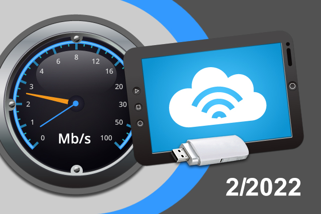 Rychlosti mobilního internetu na DSL.cz v únoru 2022