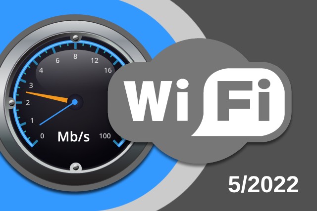 Rychlosti Wi-Fi internetu na DSL.cz v květnu 2022