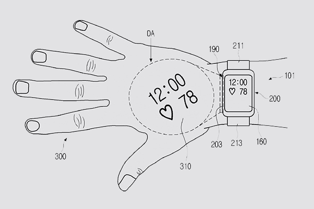 Samsung si nechal patentovat chytré hodinky s projektorem