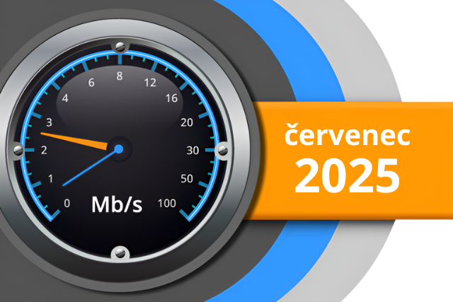 Naměřené rychlosti internetu na DSL.cz v červenci 2025