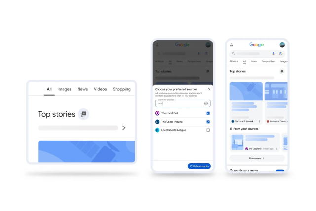 Google nově umožní výběr oblíbených zdrojů ve vyhledávání