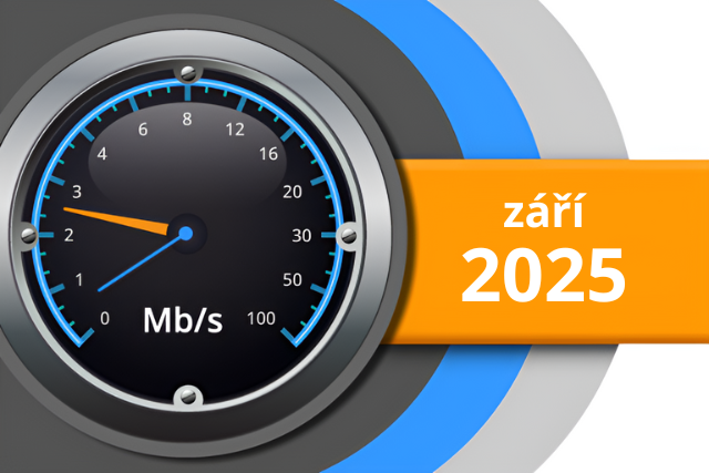 Naměřené rychlosti internetu na DSL.cz v září 2025