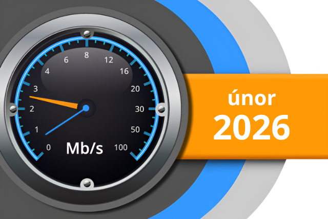 Naměřené rychlosti internetu na DSL.cz v únoru 2026