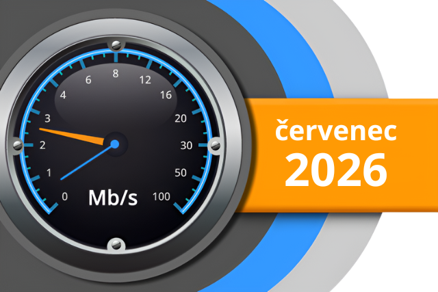 Naměřené rychlosti internetu na DSL.cz v červenci 2026