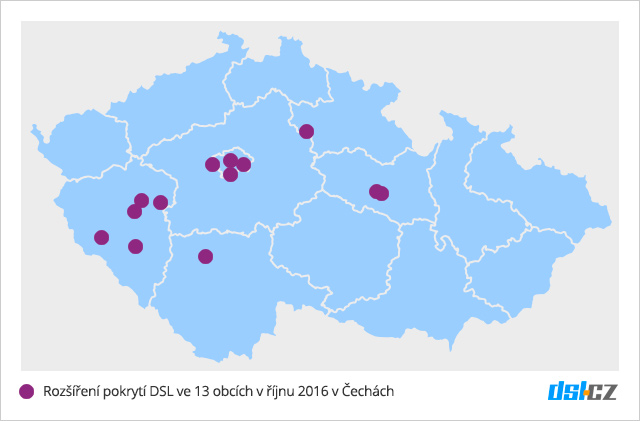 Zrychlování DSL v říjnu v Čechách