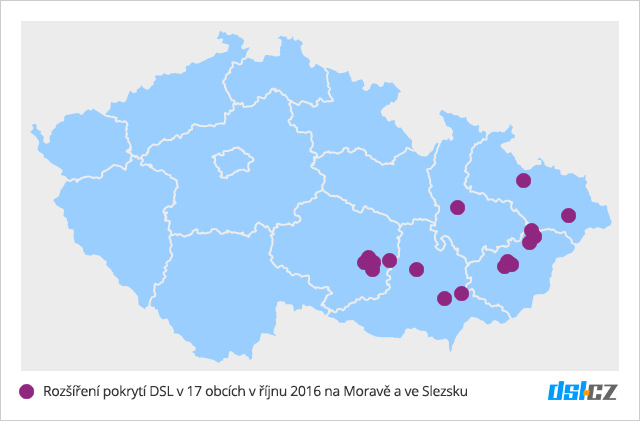 Zrychlování DSL v říjnu na Moravě a ve Slezsku