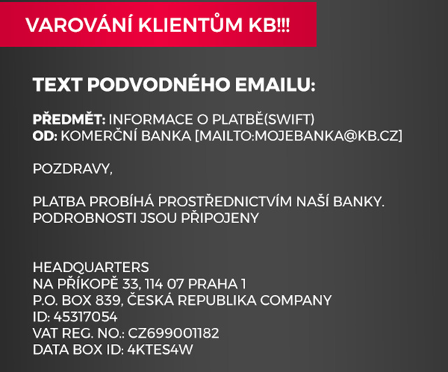 Podvodné e-maily KB