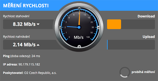 Měření rychlosti DSL.cz