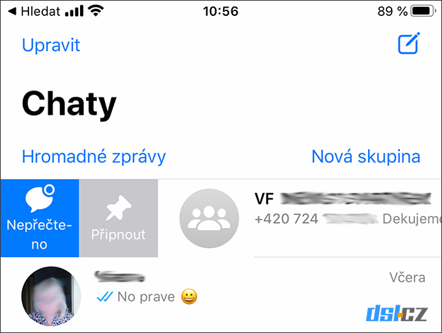 Připnout chat ve Whatsup